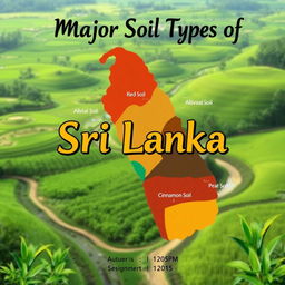 A visually engaging assignment cover page illustrating the major soil types of Sri Lanka