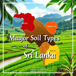 A visually engaging assignment cover page illustrating the major soil types of Sri Lanka