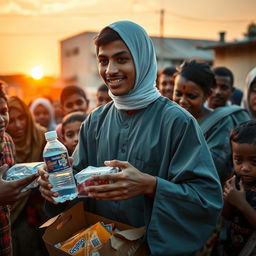 A powerful image of a Muslim individual passionately striving in the path of Allah
