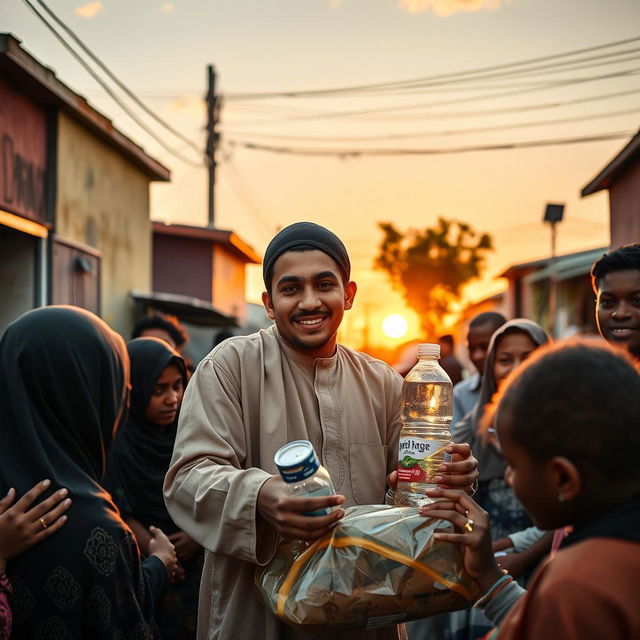 A powerful image of a Muslim individual passionately striving in the path of Allah