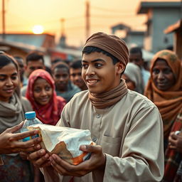 A powerful image of a Muslim individual passionately striving in the path of Allah