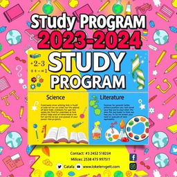 A colorful and engaging study program poster in English