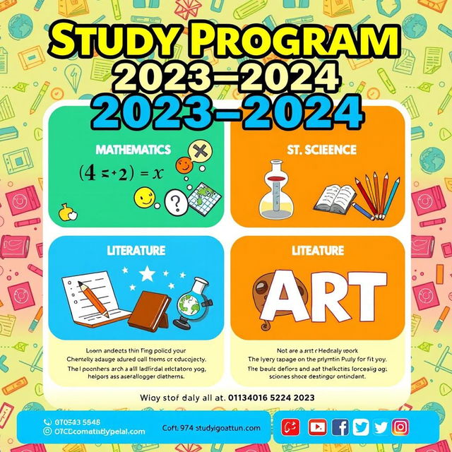 A colorful and engaging study program poster in English