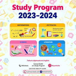 A colorful and engaging study program poster in English