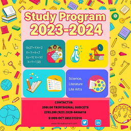 A colorful and engaging study program poster in English