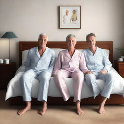 A high-quality, realistic digital art image vividly presents exactly four male friends, aged between 20 and 30, in a spacious bedroom setting