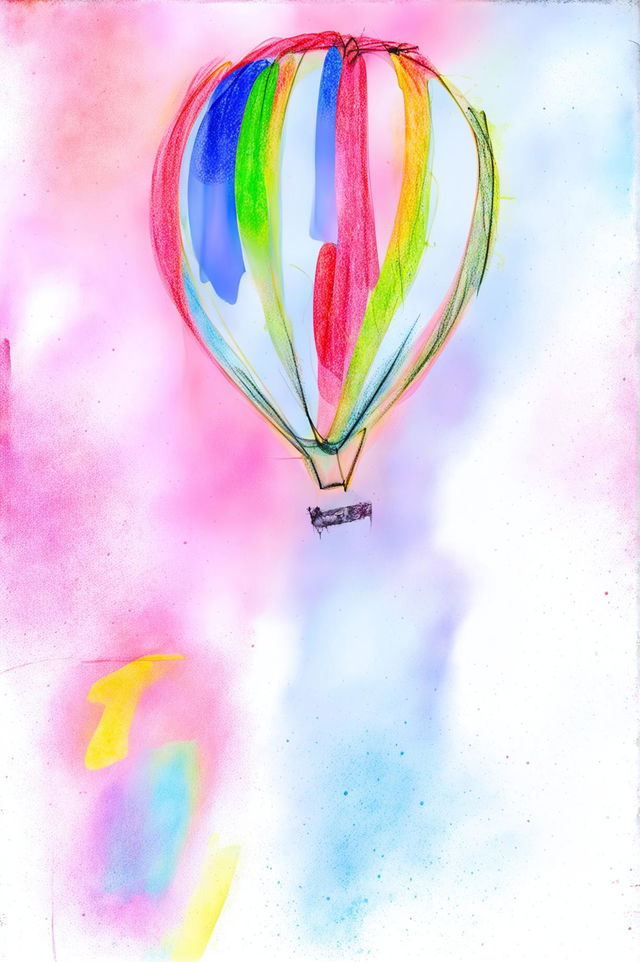 This is an abstract pastel drawing featuring the motif of a balloon