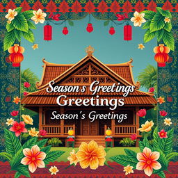 A festive season's greeting card design inspired by traditional Javanese culture