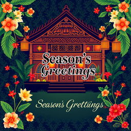 A festive season's greeting card design inspired by traditional Javanese culture