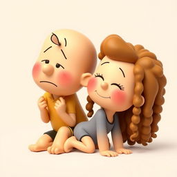 A whimsical 3D cartoon-style illustration featuring two anthropomorphic peanut characters inspired by the Peanuts comic (Charlie Brown)