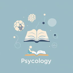 A clean and minimalist psychology-themed design featuring abstract shapes and soft colors