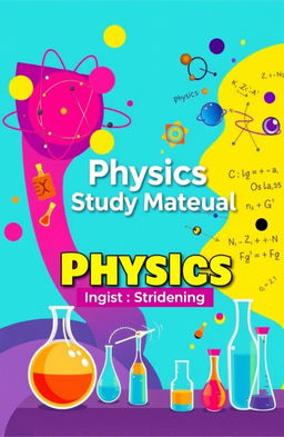 A vibrant and engaging book cover design for a Class 9 Science study material book, focusing on Physics