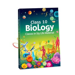 A captivating book cover design for a Class 10 Science study material book focused on Biology