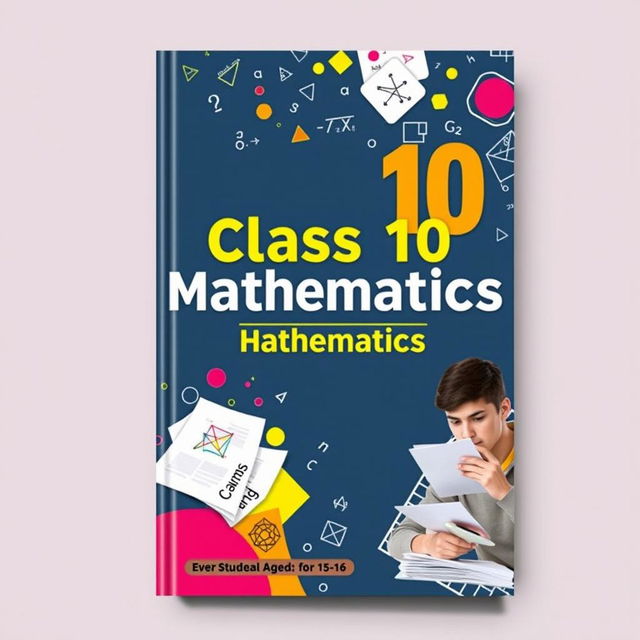 An engaging book cover design for Class 10 Sample Papers in Mathematics