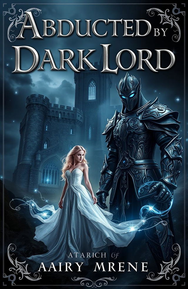 A captivating book cover for a historical fantasy novel titled 'Abducted by Dark Lord'