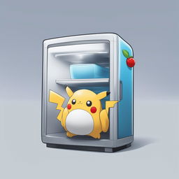 A digital art illustration of a new Pokemon inspired by a refrigerator