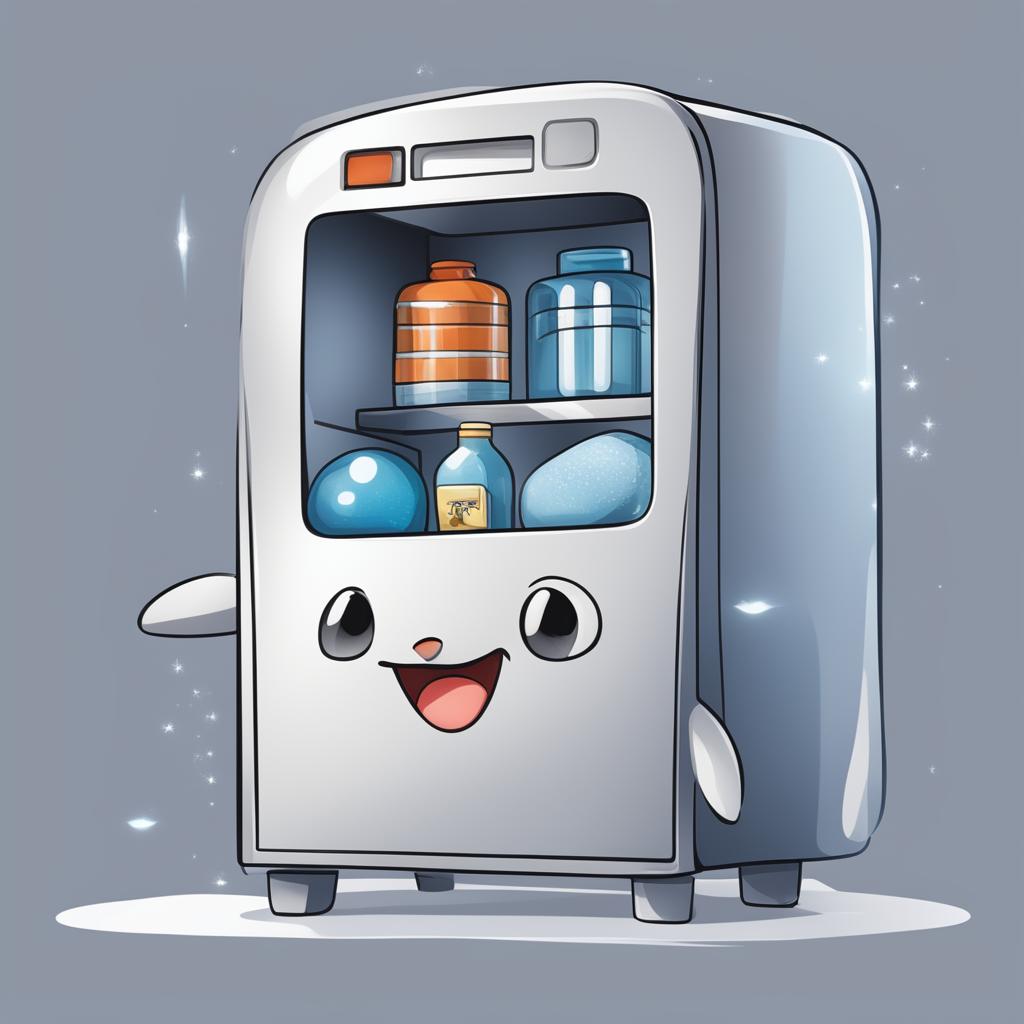 A digital art illustration of a new Pokemon inspired by a refrigerator