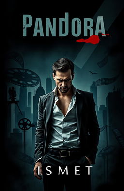 A dramatic book cover design for a novel titled 'Pandora' by Ismet