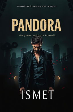 A dramatic book cover design for a novel titled 'Pandora' by Ismet