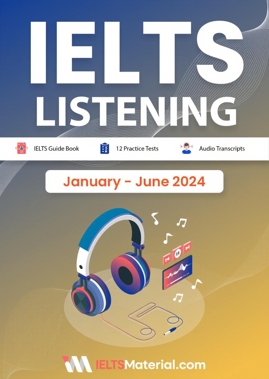 Create a vibrant and modern poster for an IELTS Listening course