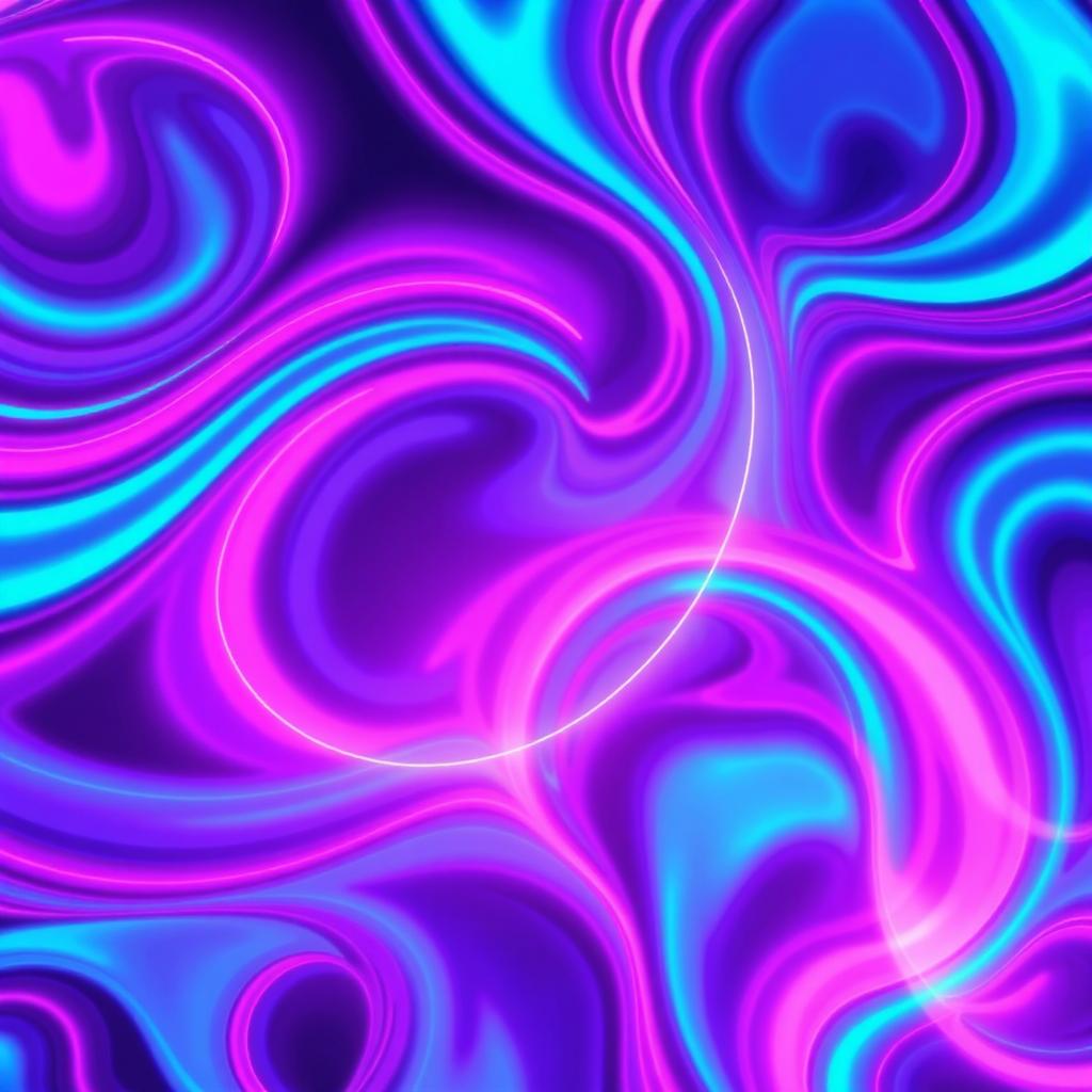 A vibrant neon-themed wallpaper featuring swirling patterns of electric blues, pinks, and purples creating a luminous, dynamic background