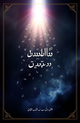 A book cover design for a dark bright Urdu poetry book titled 'سروشِ غیب'