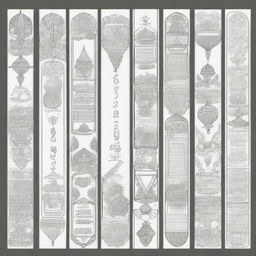 A pencil drawing of various creative banner ideas