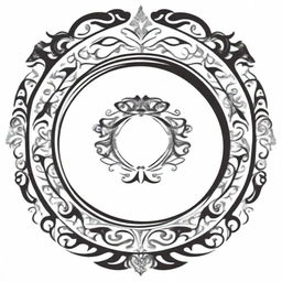 An elegant, high-quality vector image in black and white