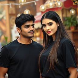 A handsome Indian boy trying to impress a beautiful Russian girl