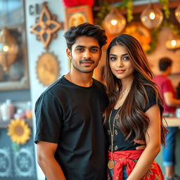 A handsome Indian boy trying to impress a beautiful Russian girl