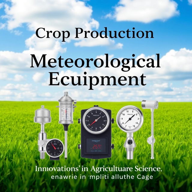 A visually striking cover page design for a crop production meteorological equipment report