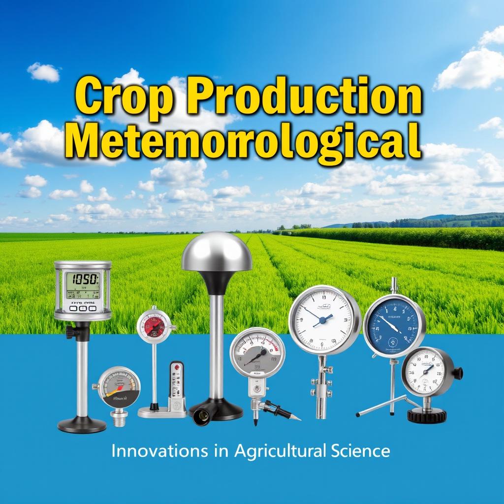 A visually striking cover page design for a crop production meteorological equipment report