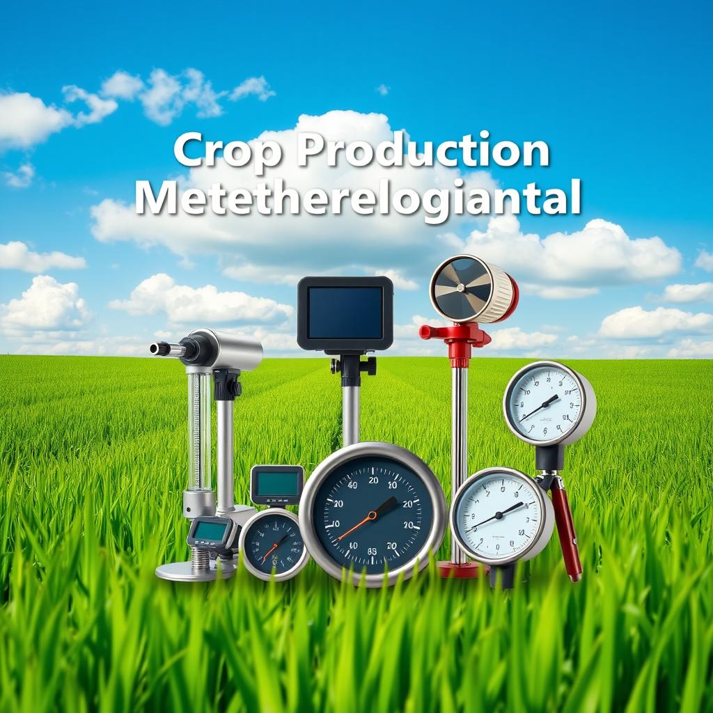 A visually striking cover page design for a crop production meteorological equipment report