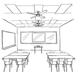 A sketch of a simple classroom