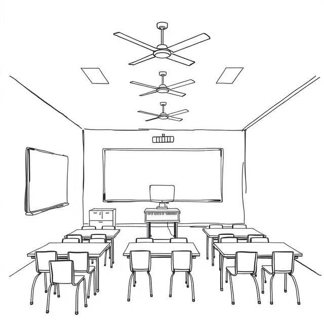 A sketch of a simple classroom