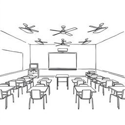 A sketch of a simple classroom