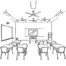 A sketch of a simple classroom