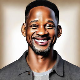 A high-quality digital art portrait of Will Smith