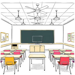 A sketch of an aesthetically pleasing classroom