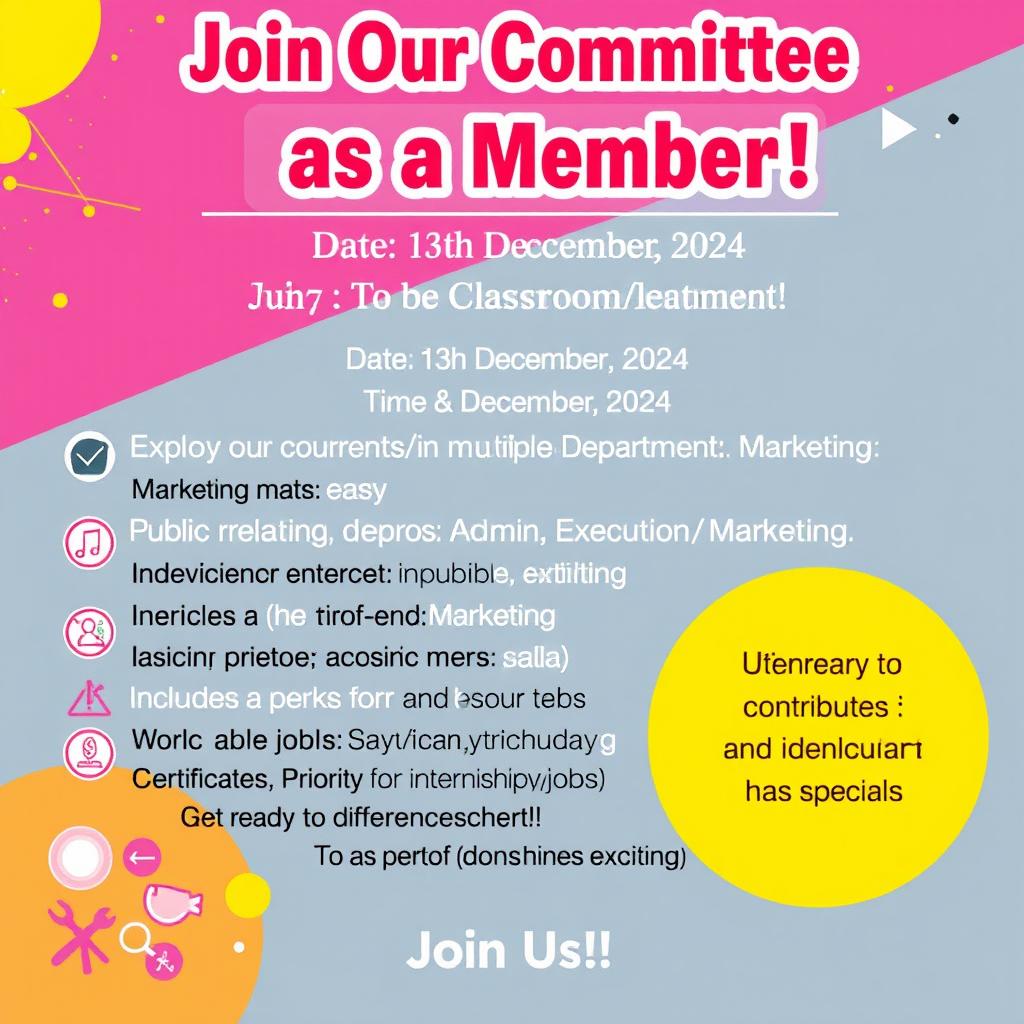 Join Our Committee as a Member! Date: 13th December, 2024