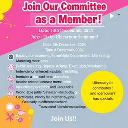 Join Our Committee as a Member! Date: 13th December, 2024