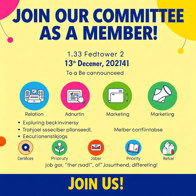 Join Our Committee as a Member! Date: 13th December, 2024