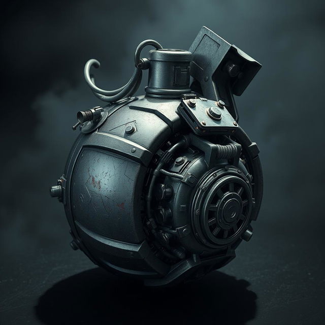 A detailed, artistically rendered image of a bomb, showcasing intricate mechanisms and designs