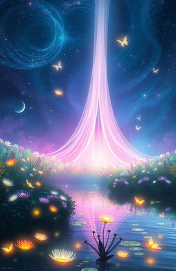 A mystical scene depicting 'The Veil of Lumora', a breathtaking ethereal landscape filled with luminescent plants that glow softly in various colors