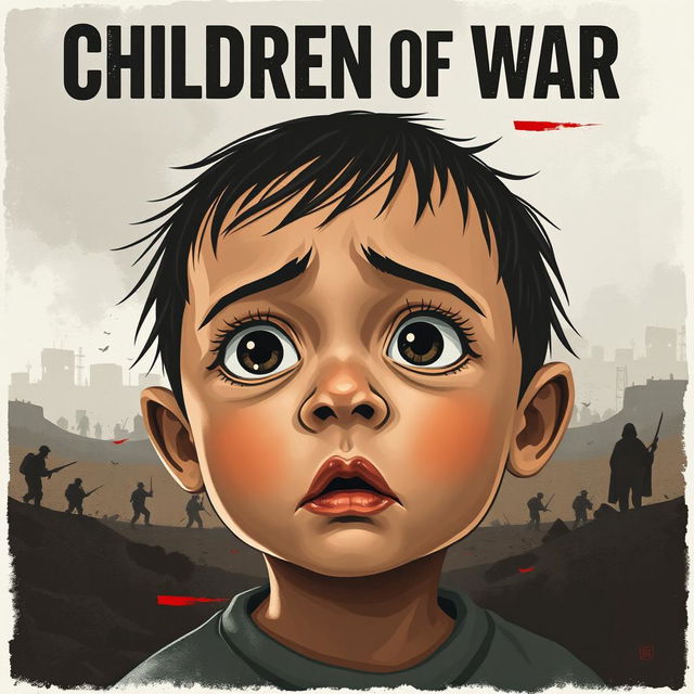 A poignant poster illustrating the theme of children affected by war