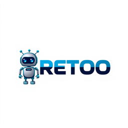 A sleek, modern logo design featuring a stylized robot named "RETTO"