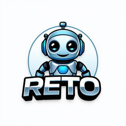 A sleek, modern logo design featuring a stylized robot named "RETTO"