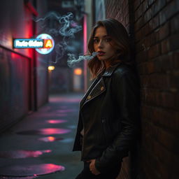 A moody, atmospheric scene showing a solitary figure in a dimly lit urban alley