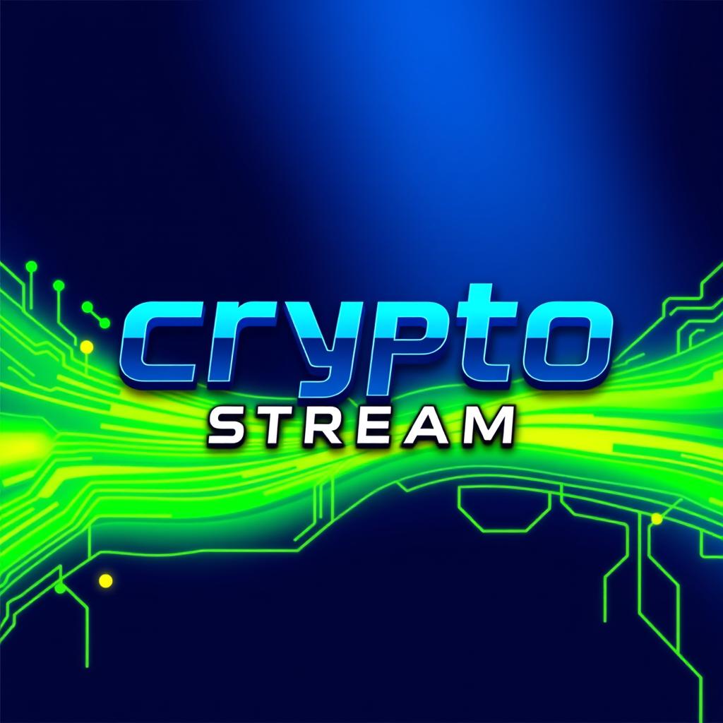 A vivid and modern digital art representation of the logo for a Telegram channel called 'Crypto Stream'