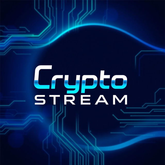 A vivid and modern digital art representation of the logo for a Telegram channel called 'Crypto Stream'